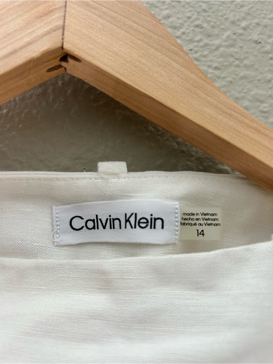 Calvin Klein Pants - Calvin Klein White Tailored Linen Pants